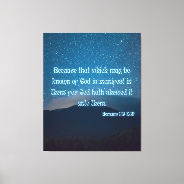 Toile Romans 1:19 Bible Verse KJV Pic Wall Art (Recto)