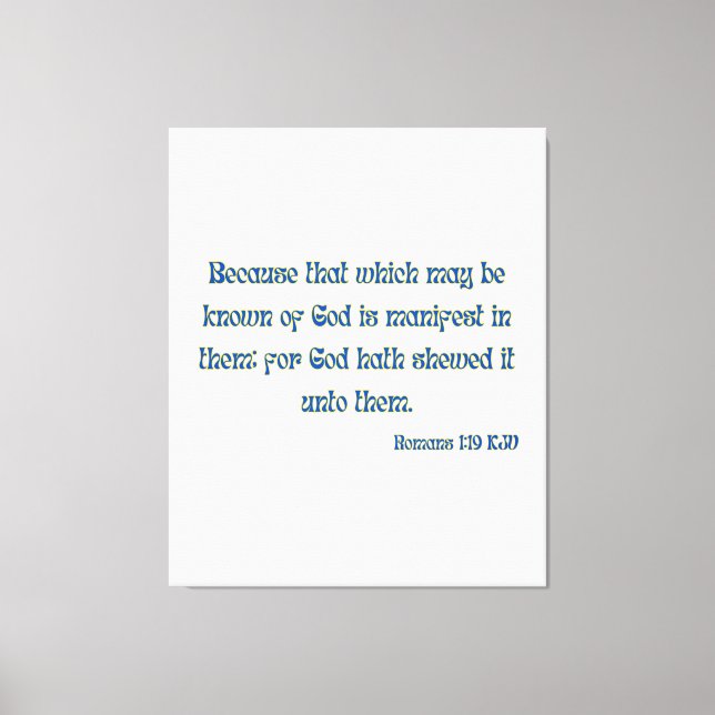 Toile Romans 1:19 Bible Verse KJV Wall Art (Recto)