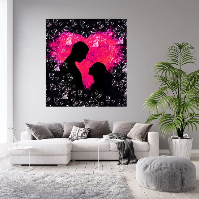 Toile romantique en toile enveloppée (Romantic couple wrapped canvas)