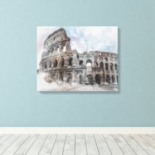 Toile Rome Italie Colisée Voyage Art Vintage
