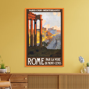 Toile Rome Italie Forum Romain à l'aube, Art de voyage v