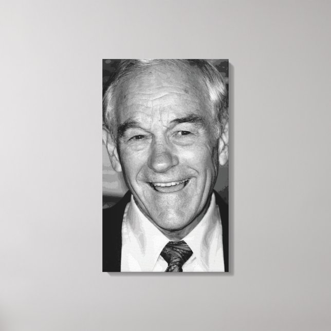 Toile Ron Paul Portrait noir et blanc (Recto)
