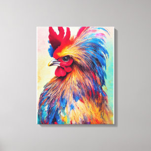 Toile Rooster Chicken Animal Discovery Aventure Nature