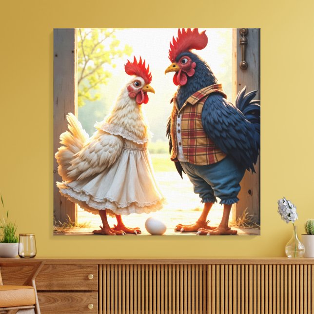 Toile Rooster et Humour Hen (Insitu(Salon))