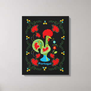 Toile Rooster portugais de la chance en vert