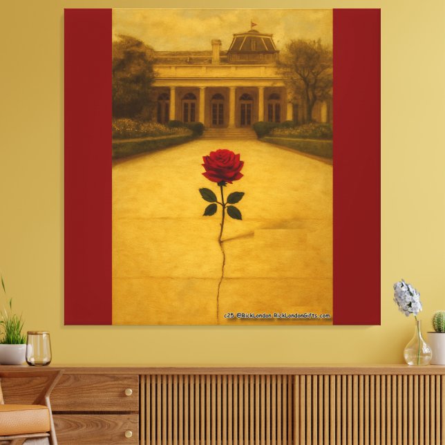Toile Rose à travers la fissure : arrière de la Maison B (Insitu(Salon))