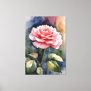 Toile Rose aquarelle