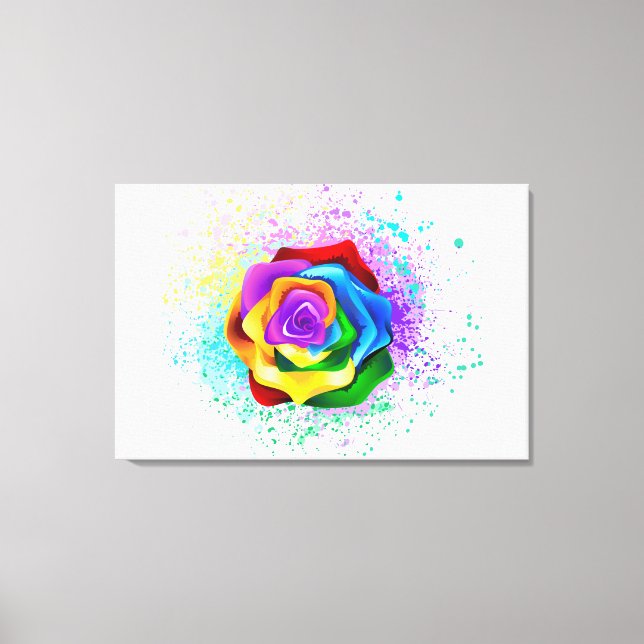 Toile Rose arc-en-ciel coloré (Recto)