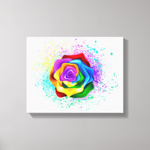 Toile Rose arc-en-ciel coloré