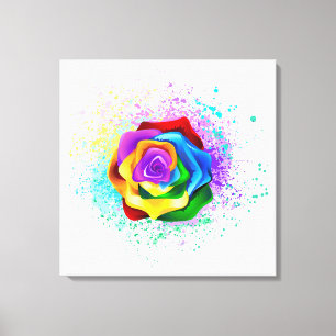 Toile Rose arc-en-ciel coloré