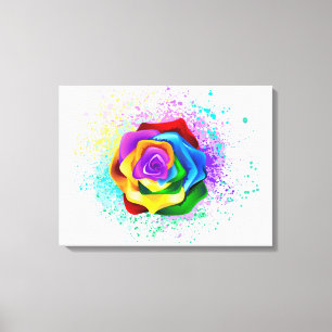 Toile Rose arc-en-ciel coloré