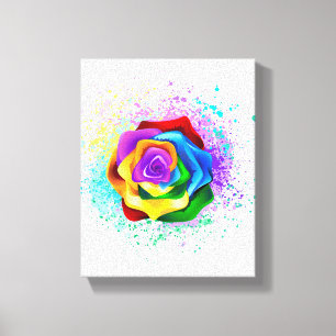 Toile Rose arc-en-ciel coloré