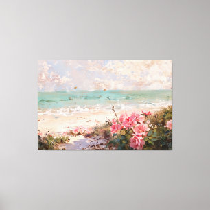 Toile *~* Rose Beach Shells TV2 Stretted Canvas Print