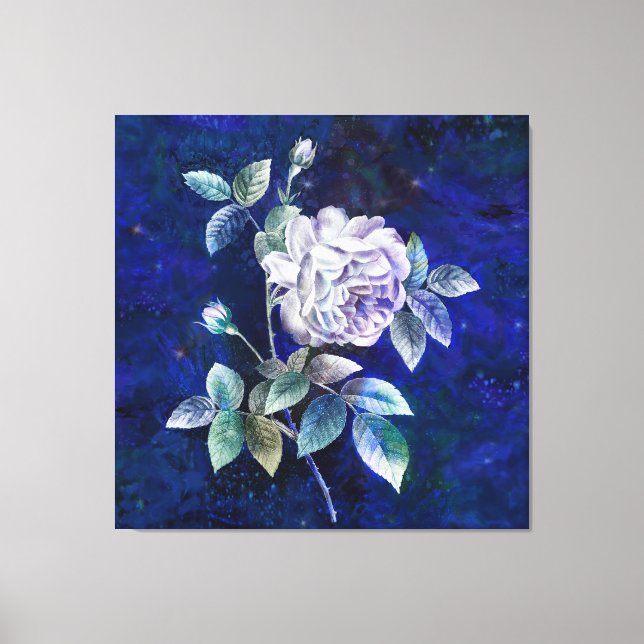 Toile Rose blanche sur un fond texturé (Recto)