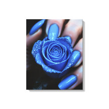 Rose bleue scintillante avec clous