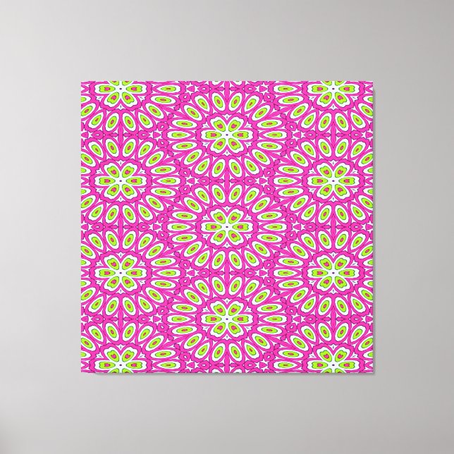 Toile Rose chaud, citron vert Pop Art (Recto)