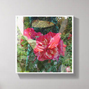 Toile Rose dans la zone de texte en fleur