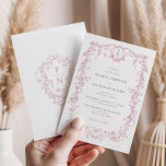 Toile rose De Jouy Faire-part de mariage Chinoiser<br><div class="desc">Une jolie faire-part de mariage française de toile de jouy, à la charpente fleurie de style vintage, aux tons doux et roses et à la police moderne. Cette invitation élégante est facile à éditer et est parfaite pour un mariage sur le thème de la chinoiserie. Associez-vous à tout ce qui...</div>