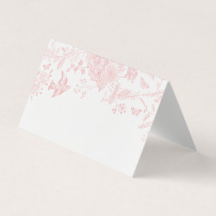Toile Rose De Jouy Floral Place Card Table Décor