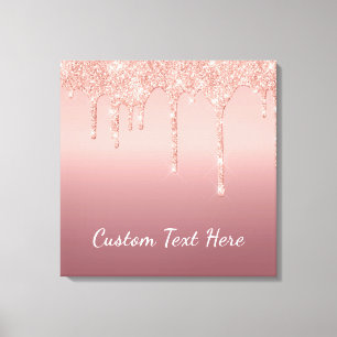 Toile Rose de texte personnalisé Parties scintillant d'é