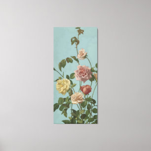 Toile Rose de thé vintage et Roses bleus