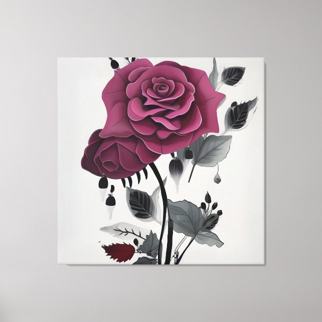 Toile Rose d'encre minimaliste Abstrait (Recto)