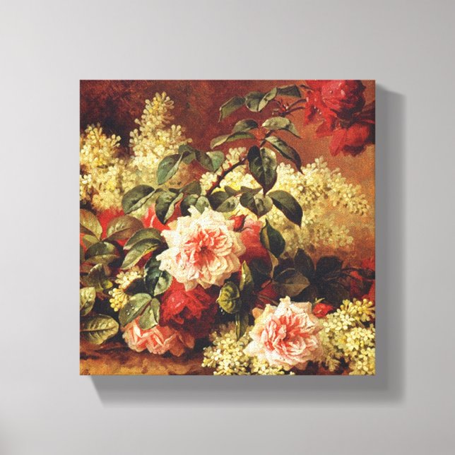 Toile Rose et acajou par de Longpre Wrapped Canvas (Recto)