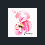 Toile Rose exotique moderne Flamant rose Aquarelle<br><div class="desc">Rose exotique moderne Flamant rose Aquarelle</div>