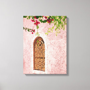 Toile rose fenêtre marocaine