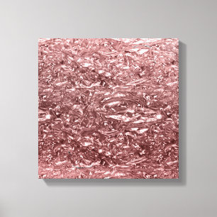 Toile Rose Gold Chrome Liquide Métallisé Chic Glam