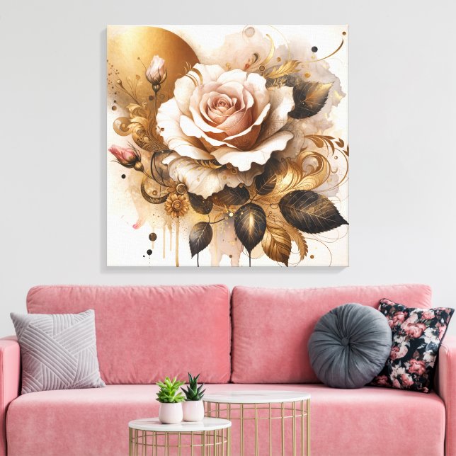 Toile Rose Gold et Cashmere (Insitu(Salon))