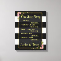 Rose Gold Foil Black Stripes NOTRE HISTOIRE D'AMOU