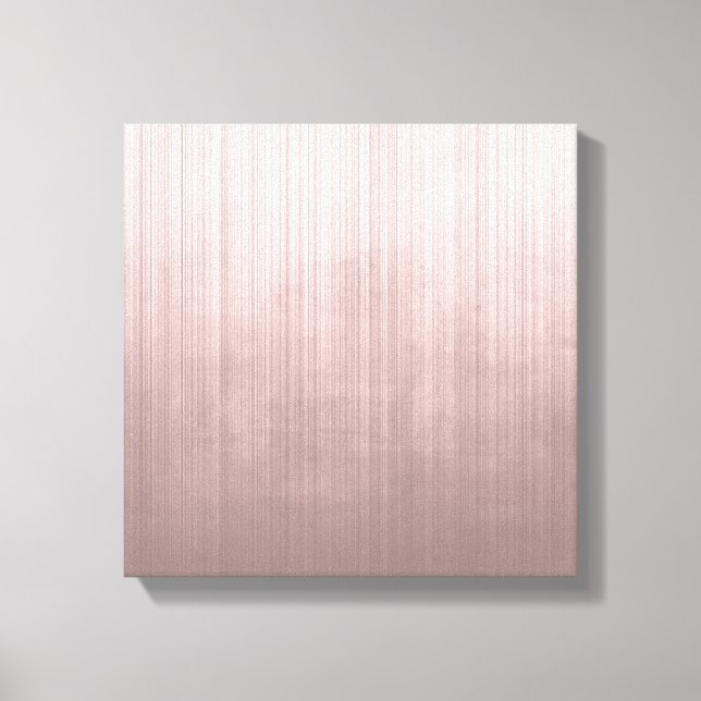 Toile Rose Gold Grey Blanc fibre rayée rustique abstrait (Recto)