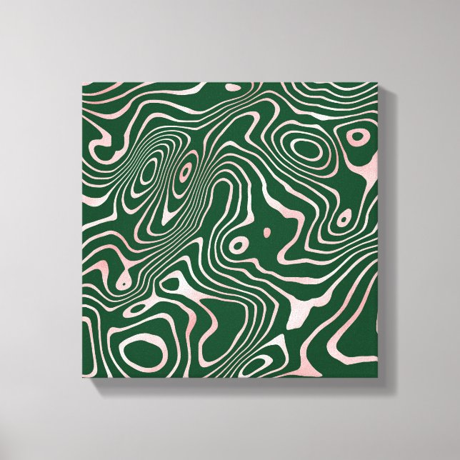 Toile Rose Gold liquid swirl Abstract Green Design (Recto)