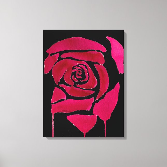 Toile Rose gothique Abstrait aquarelle art floral (Recto)