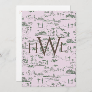 Toile rose moderne douche nuptiale Invitation