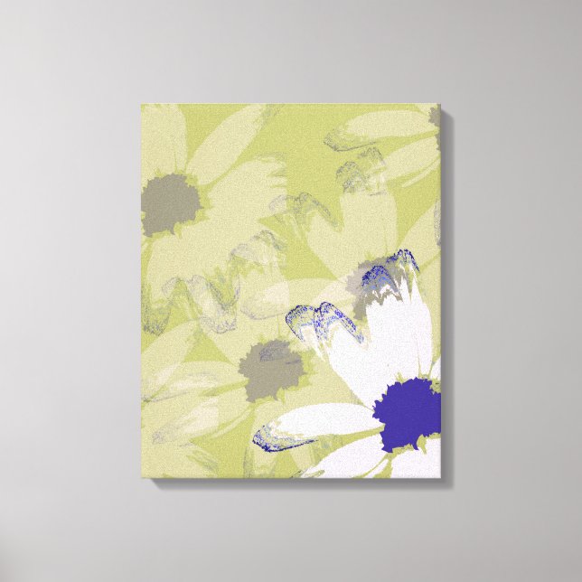 Toile Rose Olive Green Daisy Art Floral (Recto)