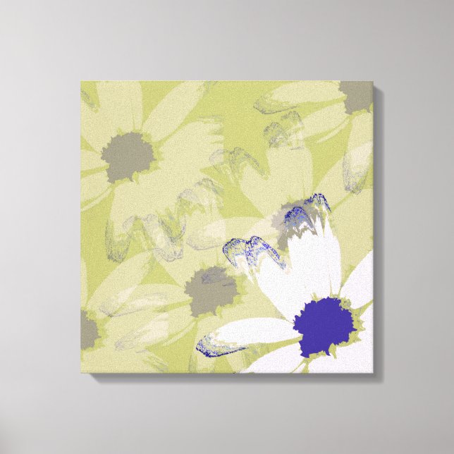 Toile Rose Olive Green Daisy Art Floral (Recto)