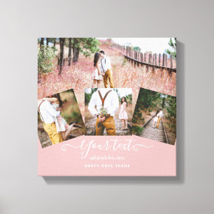 Toile Rose Poussiéreuse COLllage PHOTO Cadeau de MARIAGE
