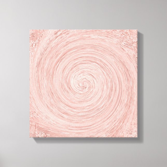 Toile Rose Rose Or Blush Cercles Abstraits Spirale (Recto)