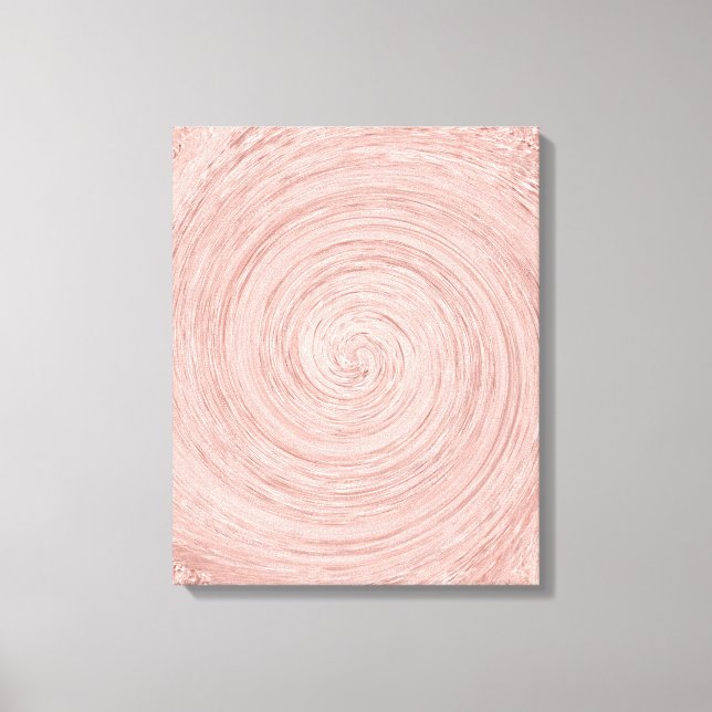Toile Rose Rose Or Blush Cercles Abstraits Spirale (Recto)