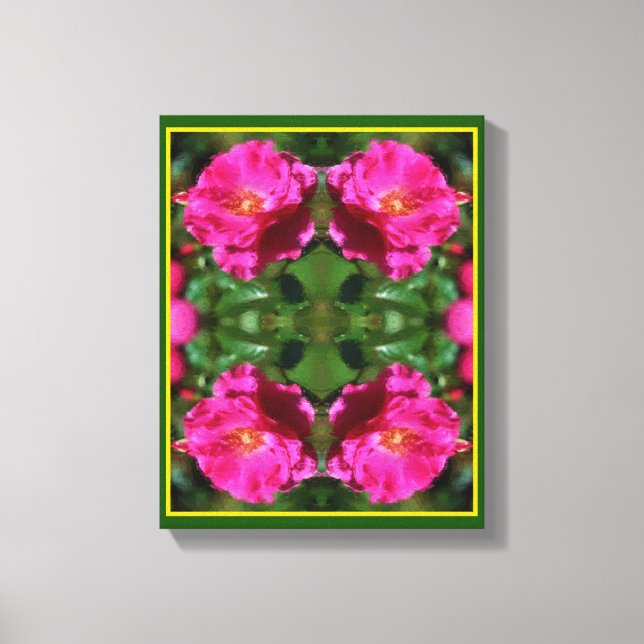 Toile Rose rose Peinture Abstraite Fleur Art (Recto)