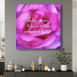 Toile Rose Rose Photo Croire En Citation Magique Script