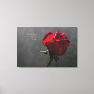 Toile Rose rouge, citation de Rumi, 36" x 24" - GRAND