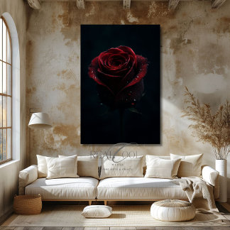 Toile Rose Rouge Foncé Photographie Artistique Élégante 