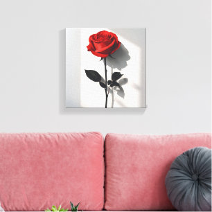 Toile Rose rouge minimaliste - Art botanique Imprimer