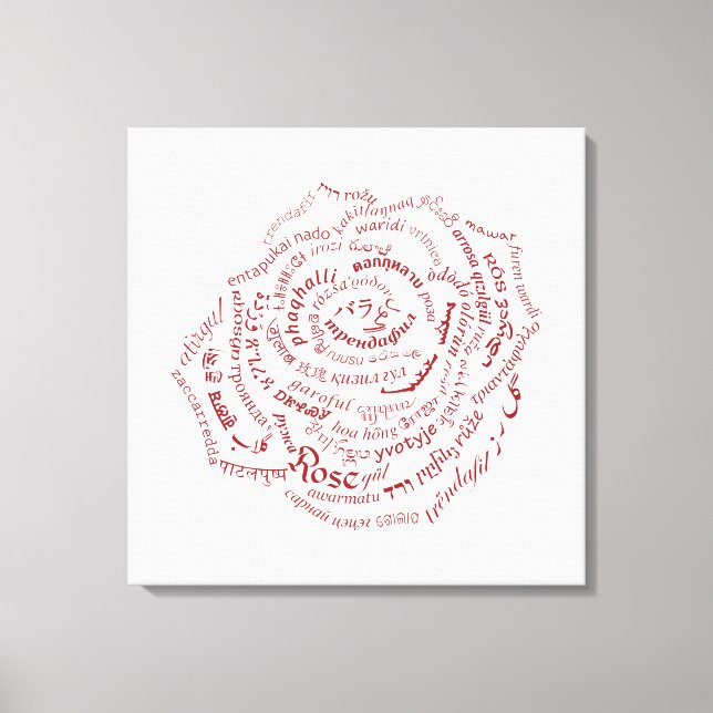 Toile Rose Word World Imprimer (Recto)