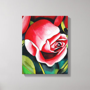 Toile Rosebud rose aquarelle peinture art fleur