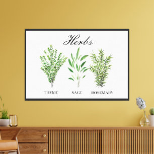 Toile Rosemary Herbes de Sage de thym Cuisine culinaire 