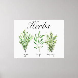 Toile Rosemary Herbes de Sage de thym Cuisine culinaire 